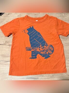 Tea Collection Musical Bear Guitar Nashville Graphic Tee Orange/Navy size 7